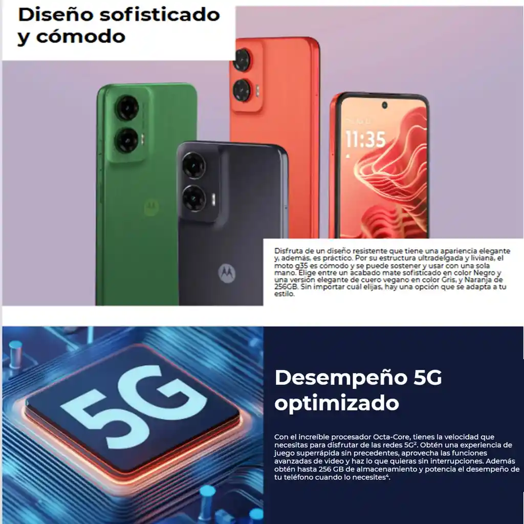 Celular Motorola Moto G35 5g Dual Sim 256gb /4gb 6.7'' Naranja