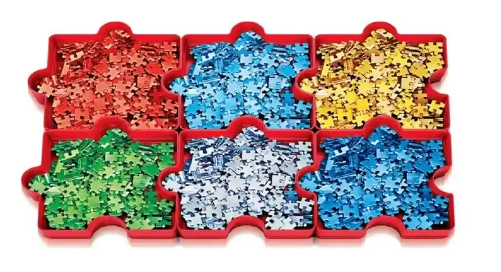 Set Organizador De Piezas Para Rompecabezas 6 Bandejas