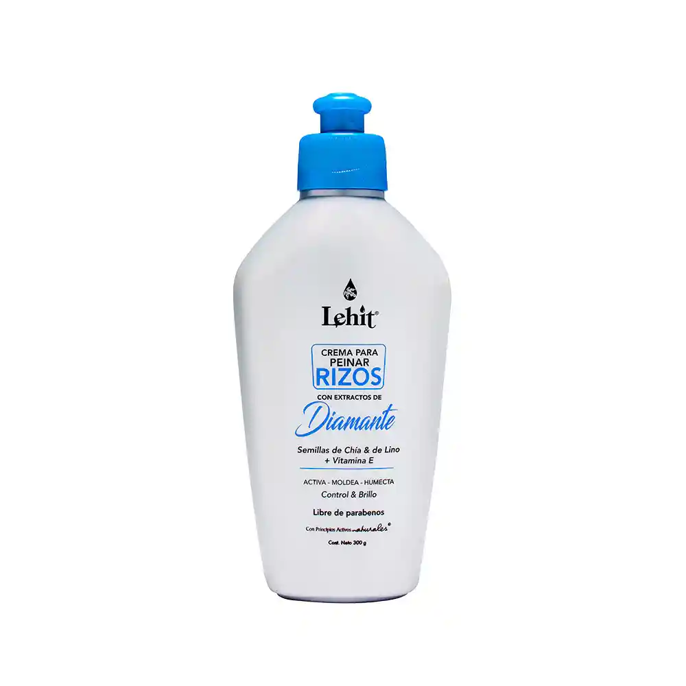 Crema Para Peinar Rizos Con Extracto De Diamante X300 Gr Lehit
