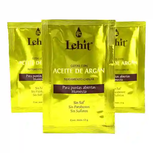 Tratamiento Capilar Oleo Esencial Gotas Aceite De Argan X12 Gr Sachet Lehit