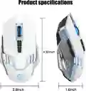 Mouse Gamer Inalámbrico Blanco 3 En 1 - Rgb, Silencioso Y Recargable