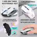 Mouse Gamer Inalámbrico Blanco 3 En 1 - Rgb, Silencioso Y Recargable