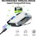 Mouse Gamer Inalámbrico Blanco 3 En 1 - Rgb, Silencioso Y Recargable