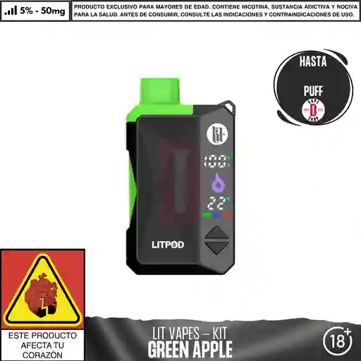 Litpod Kit - Lit - Green Apple 10.000-15.000 Aspiraciones