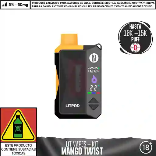 Litpod Kit - Lit - Mango Twist 10.000-15.000 Aspiraciones