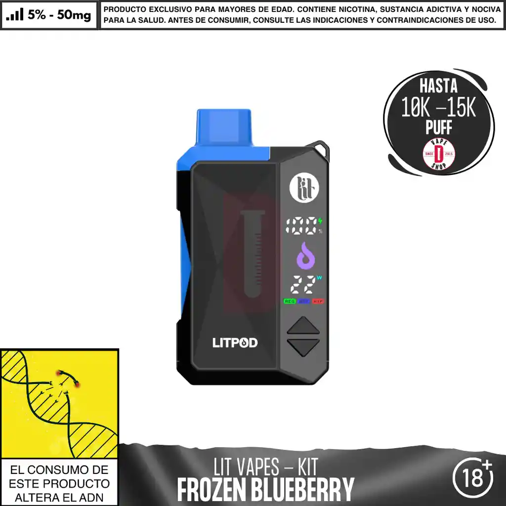 Litpod Kit - Lit - Frozen Blueberry 10.000-15.000 Aspiraciones