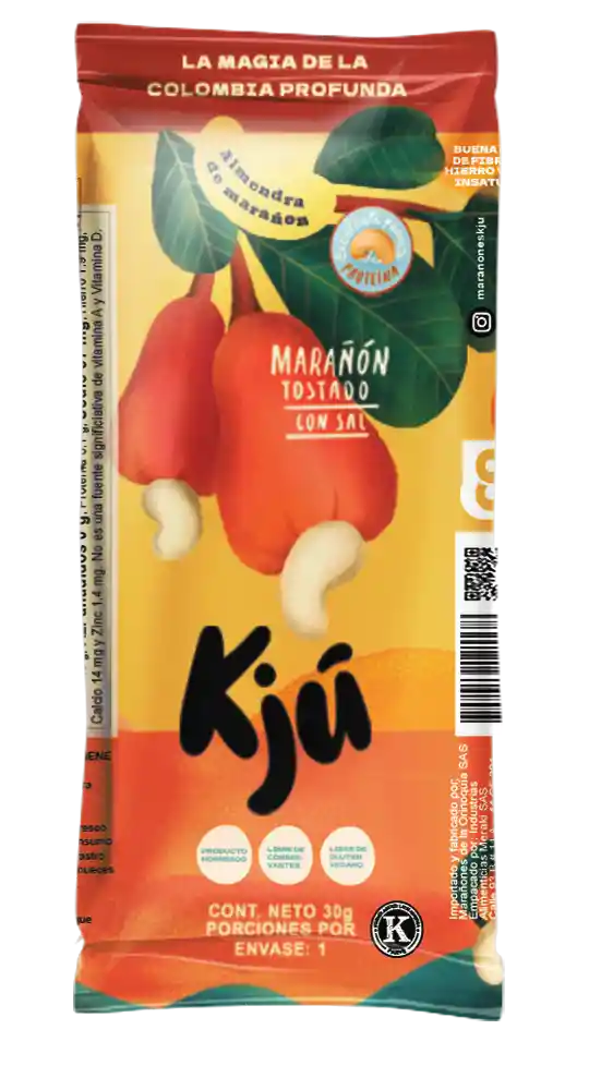 Snack De Maranon Natural Kju - Trozos X 30 Gr	