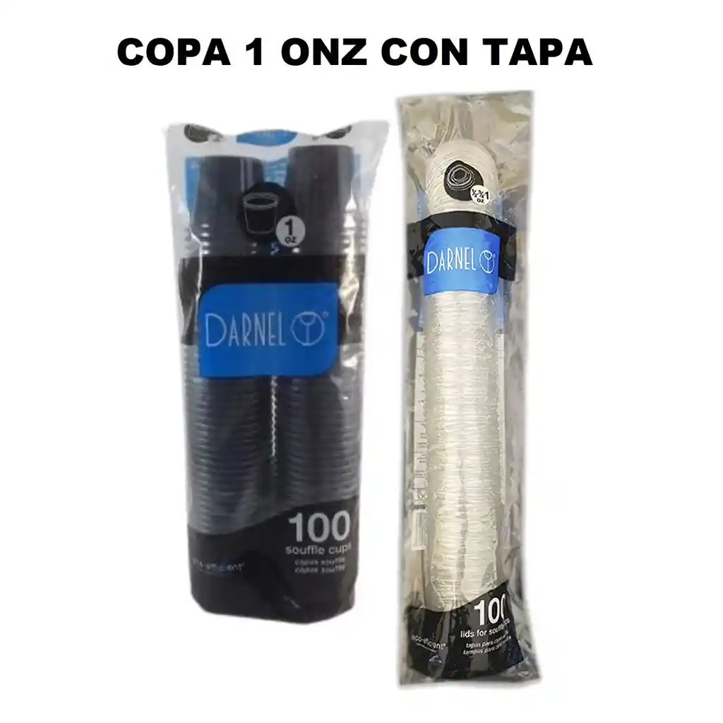 Copa Souffle 1onz Salsero Negro Darnel X 100und Con Tapa
