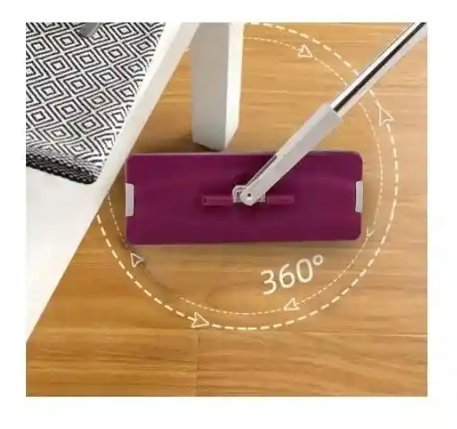 Mopa Plana Microfibra + Balde Escurridor + 2 Repuesto Lampazo