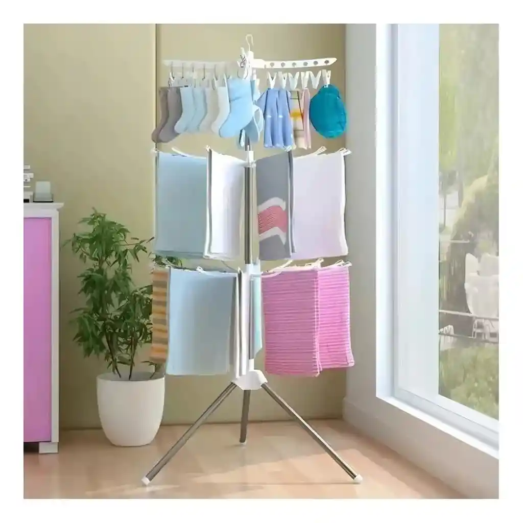 Tendedero Ropa Giratorio 360° Plegable Retráctil Colores