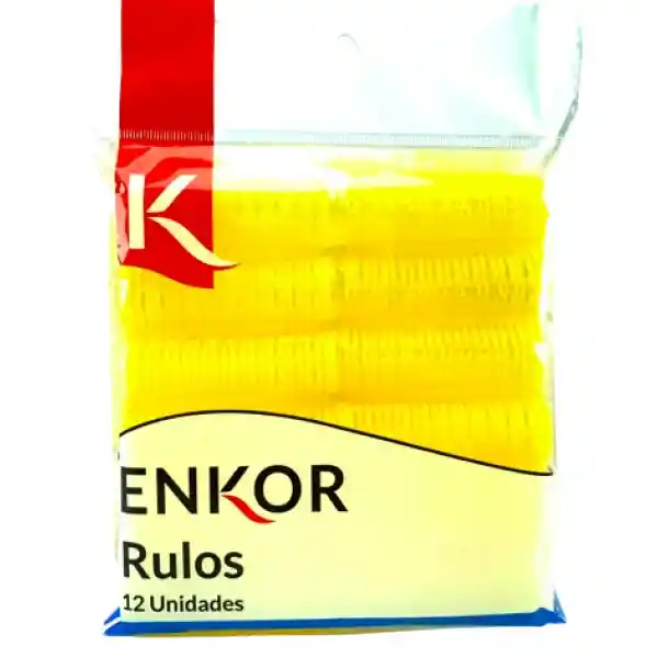Rulos Adhesivos Enkor 12 Unidades Livianas, Reutilizables Y Autoadherentes