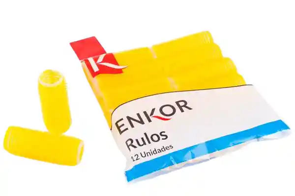Rulos Adhesivos Enkor 12 Unidades Livianas, Reutilizables Y Autoadherentes