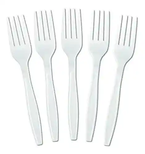 Paquete De Tenedor Grande, Plasticos Desechables - X10