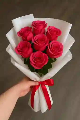 Bouquet De 6 Rosas Rosadas