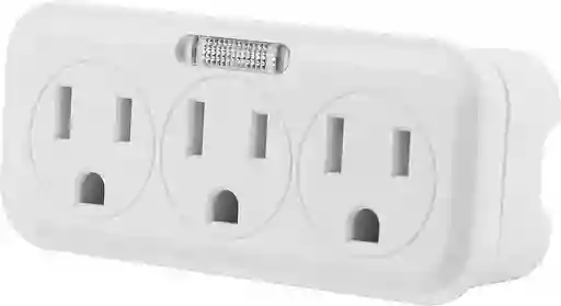 Toma Multiple X3 Pared Con Luz Guia Polo A Tierra