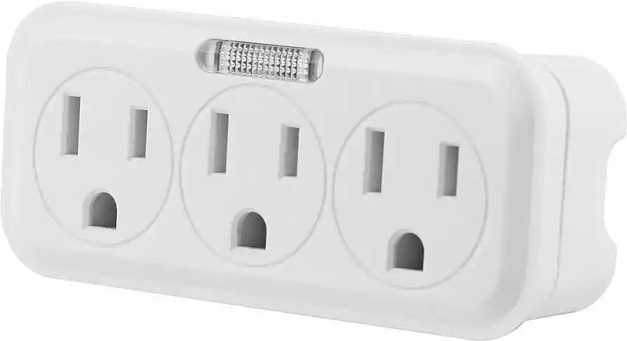 Toma Multiple X3 Pared Con Luz Guia Polo A Tierra