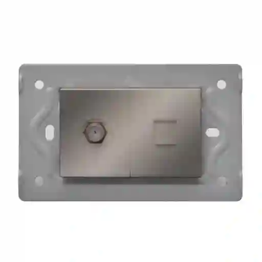 Toma Telefono + Tv Luxor Gris Intercambiable Sin Tapa Duke Energy (v3-036)