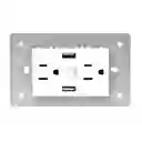 Toma Doble + 2 Usb Luxor Blanca Intercambiable Sin Tapa Duke Energy (v9-032)