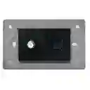 Toma Telefono + Tv Luxor Negra Intercambiable Sin Tapa Duke Energy (v17-036)