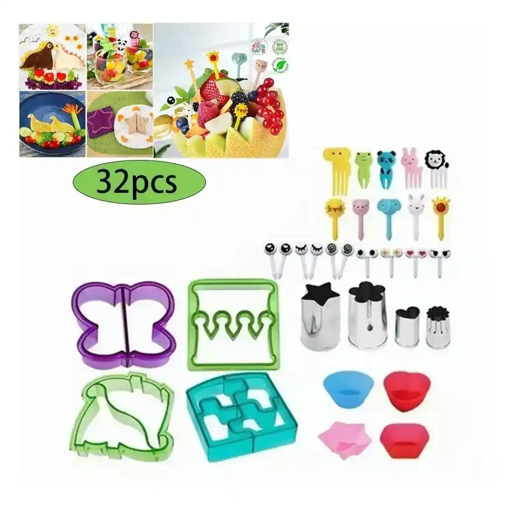 Kit Cortadores Para Sándwich Y Tenedores Bento Infantil