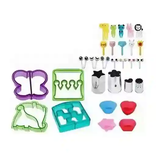 Kit Cortadores Para Sándwich Y Tenedores Bento Infantil