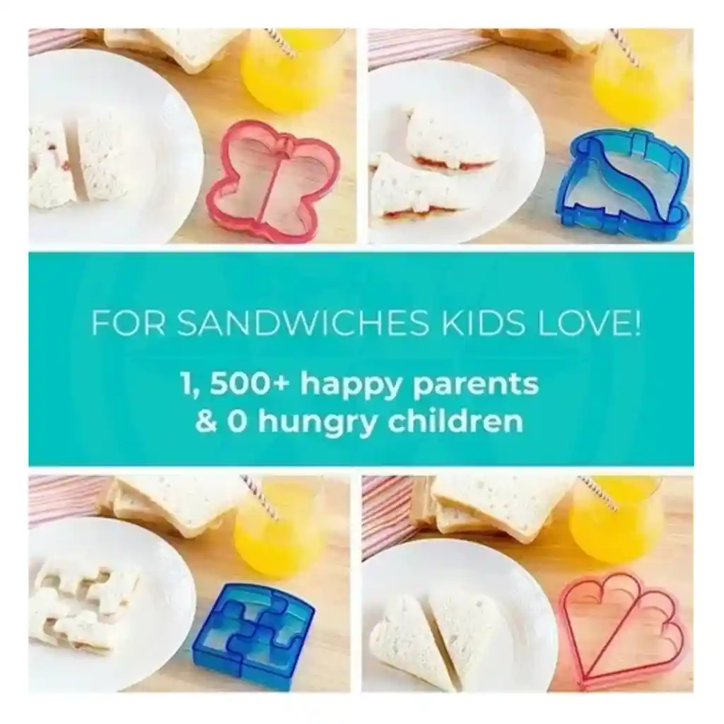 Kit Cortadores Para Sándwich Y Tenedores Bento Infantil