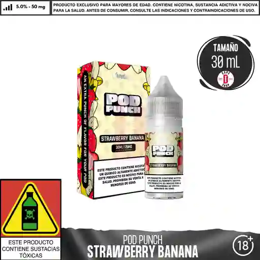 Pod Punch Strawberry Banana Salts - 5%-50mg/30ml - Vapetasia
