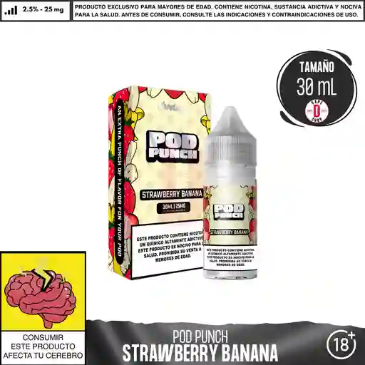 Pod Punch Strawberry Banana Salts - 2.5%-25mg/30ml - Vapetasia