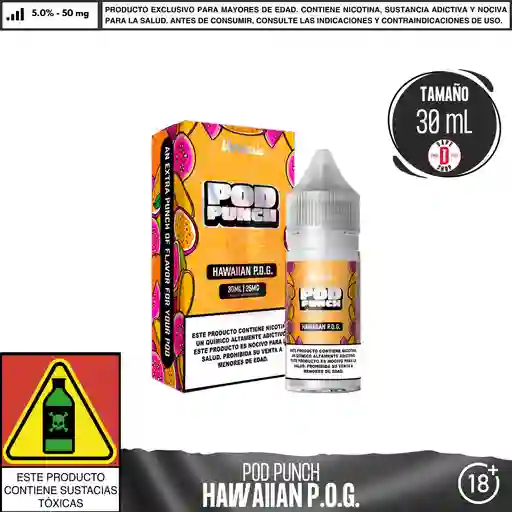 Pod Punch Hawaiian P.o.g. Salts - 5%-50mg/30ml - Vapetasia