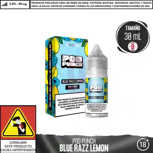 Pod Punch Blue Razz Lemon Salts - 5%-50mg/30ml - Vapetasia