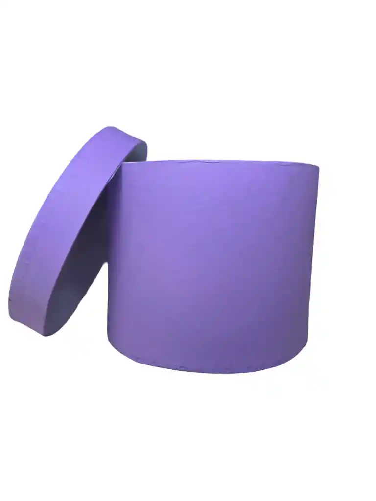 Caja De Regalo Color Morado Estuche Cilindro Con Tapa - Diámetro 19cm X Alto 17cm Amor Y Amistad San Valentín Cumpleaños Dia De La Madre Fiesta Y Decoración