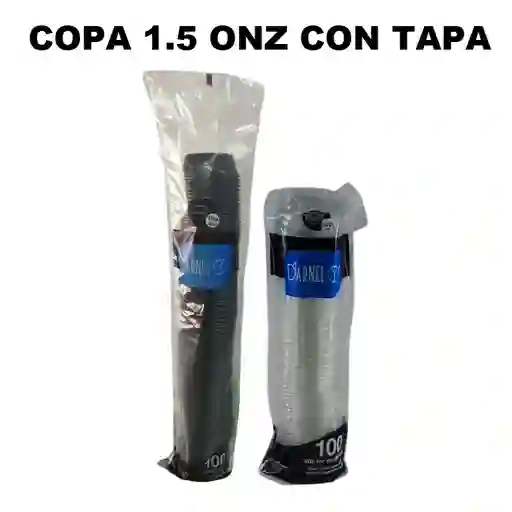 Copa Souffle 1.5onz Salsero Negro Darnel X 100und Con Tapa