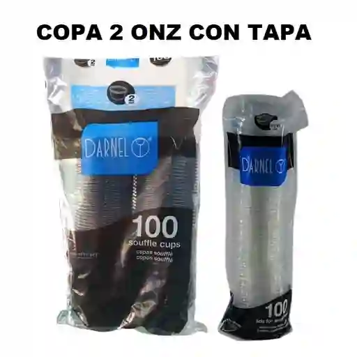 Copa Souffle 2onz Salsero Negro Darnel X 100und Con Tapa