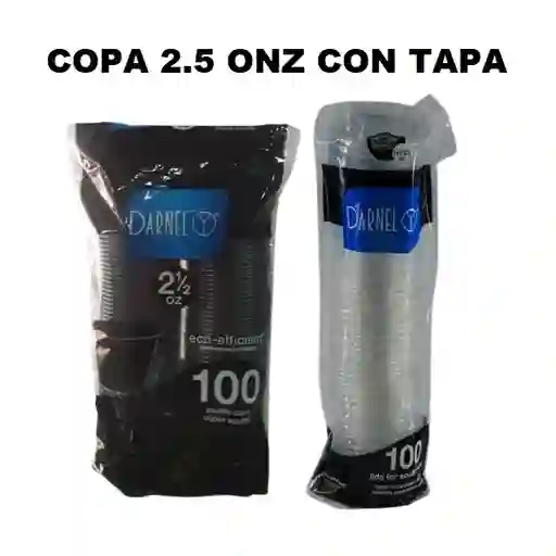 Copa Souffle 2.5onz Salsero Negro Darnel X 100und Con Tapa