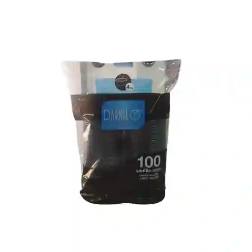 Copa Souffle 4onz Salsero Negro Darnel X 100und Con Tapa