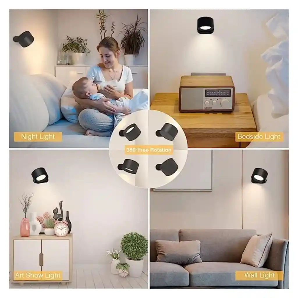 Luz Led Recargable Usb Con Imán Y Control Inalámbrico