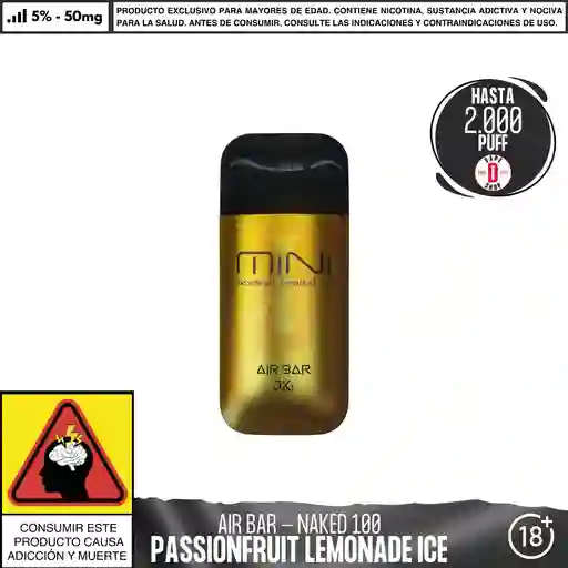 Passionfruit Lemonade Ice - Nkd100 - Air Bar Mini 2.000 Aspiraciones