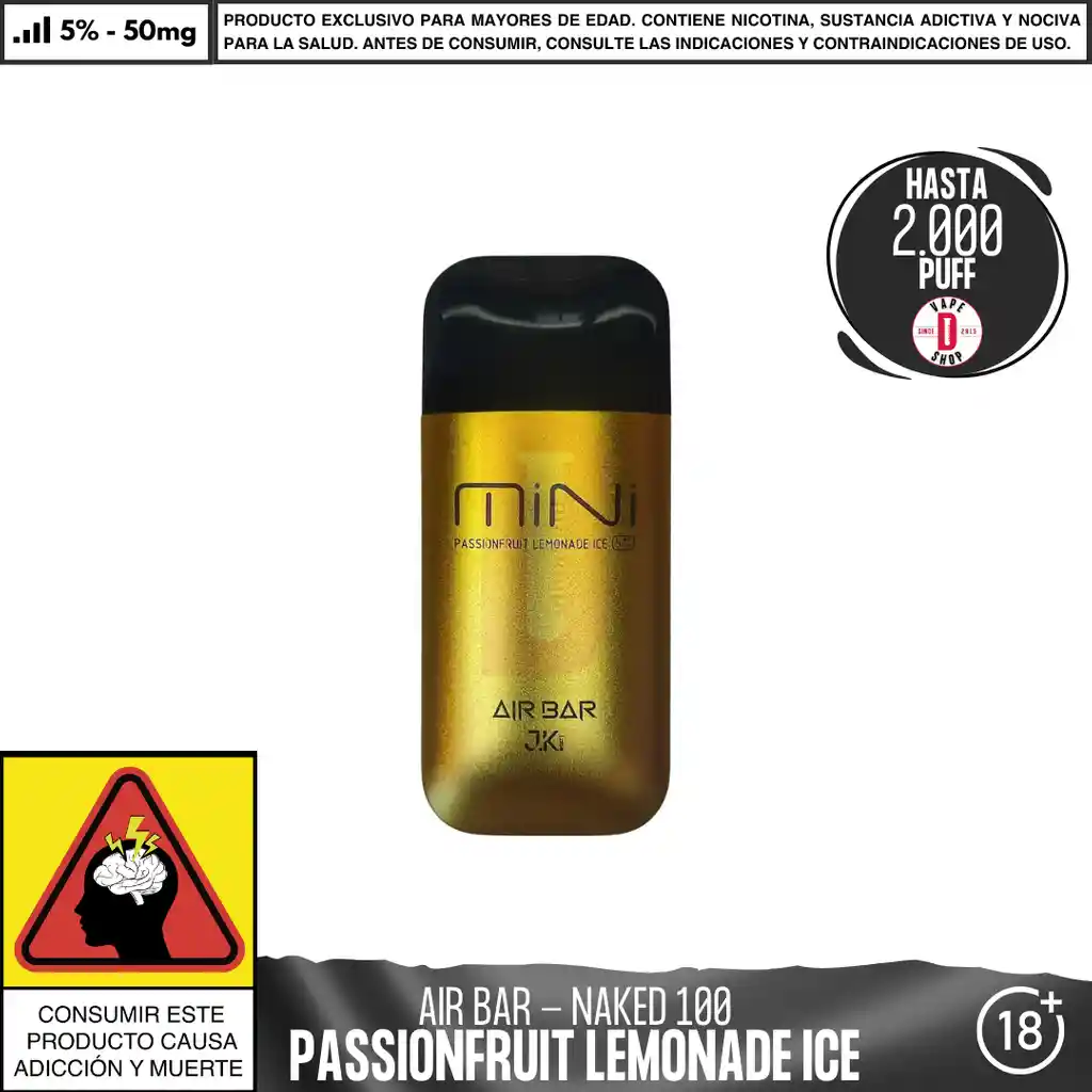 Passionfruit Lemonade Ice - Nkd100 - Air Bar Mini 2.000 Aspiraciones