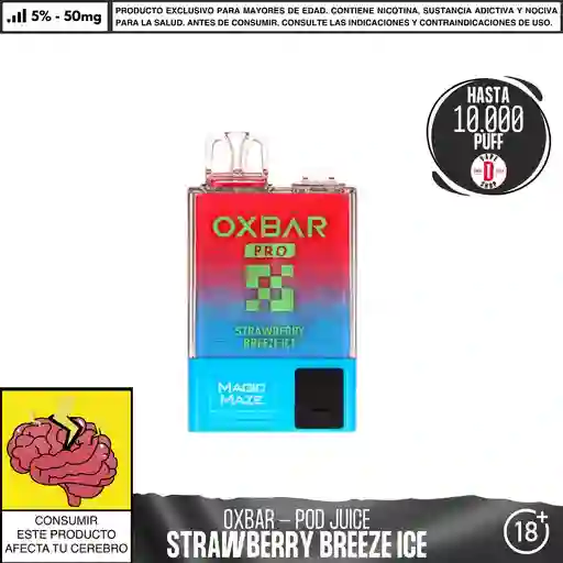 Strawberry Breeze Ice - Oxbar - Magic Maze Pro 10.000 Aspiraciones
