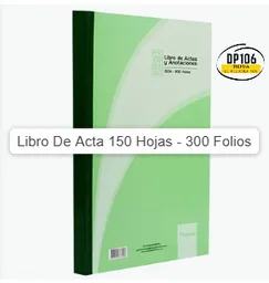 Libro De Acta 150 Hojas - 300 Folios Libro Actas Y Anotaciones