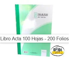 Libro De Acta 100 Hojas - 200 Folios Libro Actas Y Anotaciones