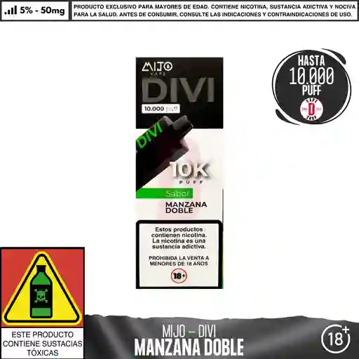 Manzana Doble - Divi - 10000 Aspiraciones - 5%-50mg