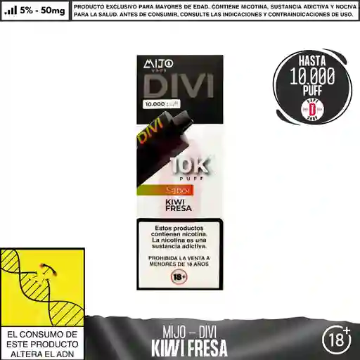 Kiwi Fresa - Divi - 10000 Aspiraciones - 5%-50mg