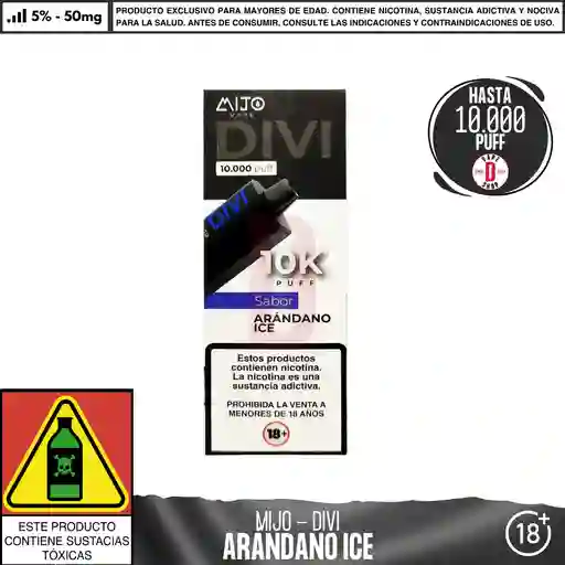 Arándano Ice - Divi - 10000 Aspiraciones - 5%-50mg