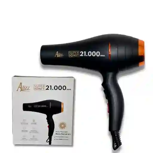Secador Turbo Ionic Alizz 21.000 Profesional Color Negro Original