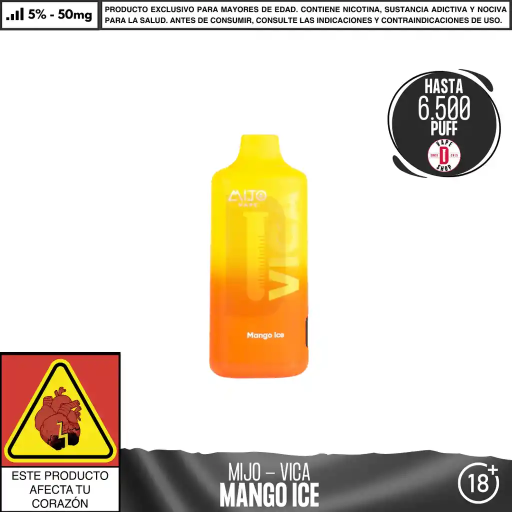 Mango Ice - Vica 6500 Aspiraciones 5%-50mg