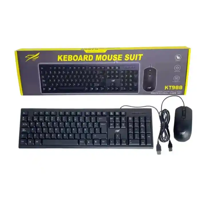 Kit Combo Teclado Y Mouse Alámbrico Usb Pc