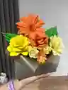 Caja Sobre Flores De Papel Dia De La Madre (amarillas)