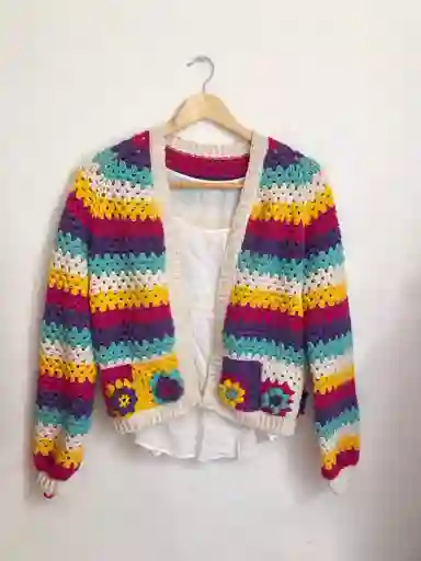 Cardigan Rayas En Colores Y Flores