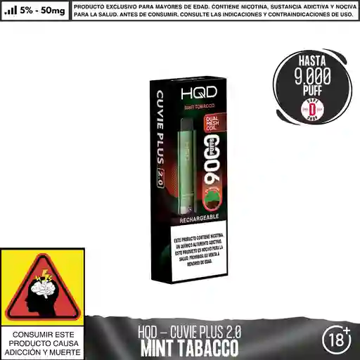 Mint Tobacco - Hqd Cuvie 2.0 - 9000 Aspiraciones - 18ml